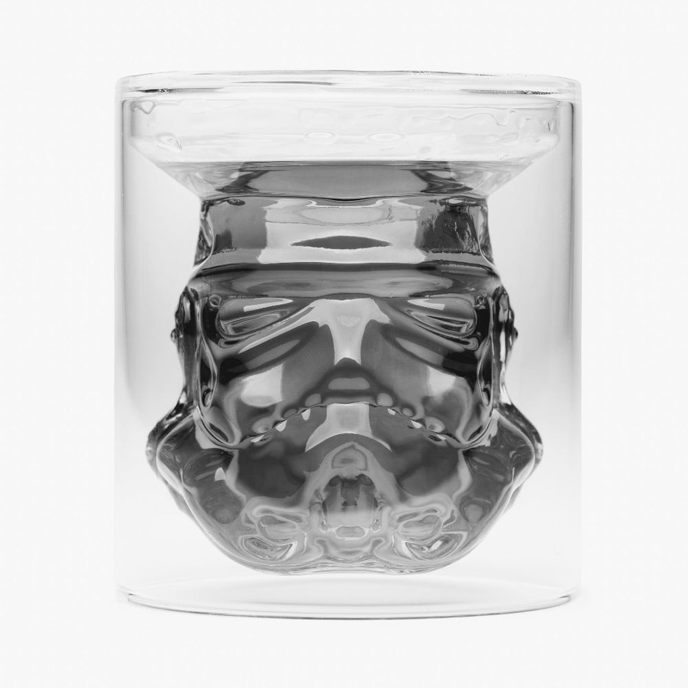 Star Wars Stormtrooper Helmet Double Wall Clear Whiskey Drinking Glass